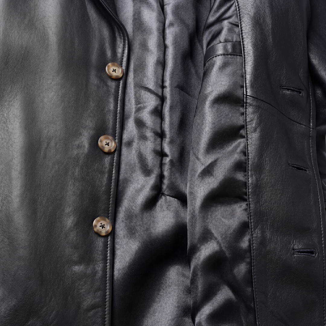 Men’s Black Leather Blazer Jacket