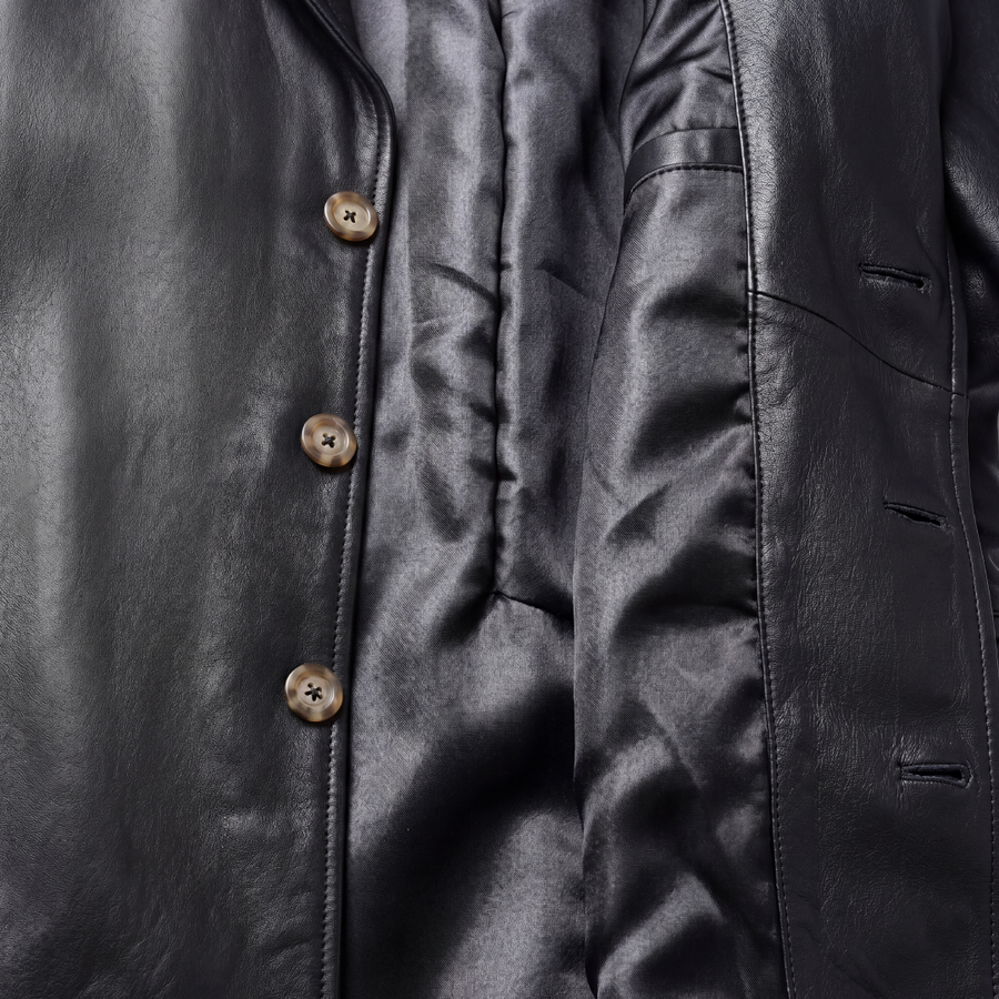 Men’s Black Leather Blazer Jacket