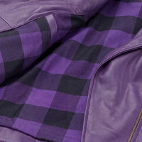 Women’s Purple Biker Leather Jacket