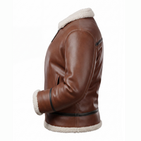 Buy Men’s RAF B3 Bomber Flight Pilot Aviator Fur Shearling  Brown Leather Jacket