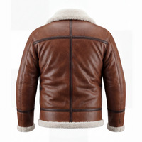 Men’s Brown Shearling Aviator Leather Jacket