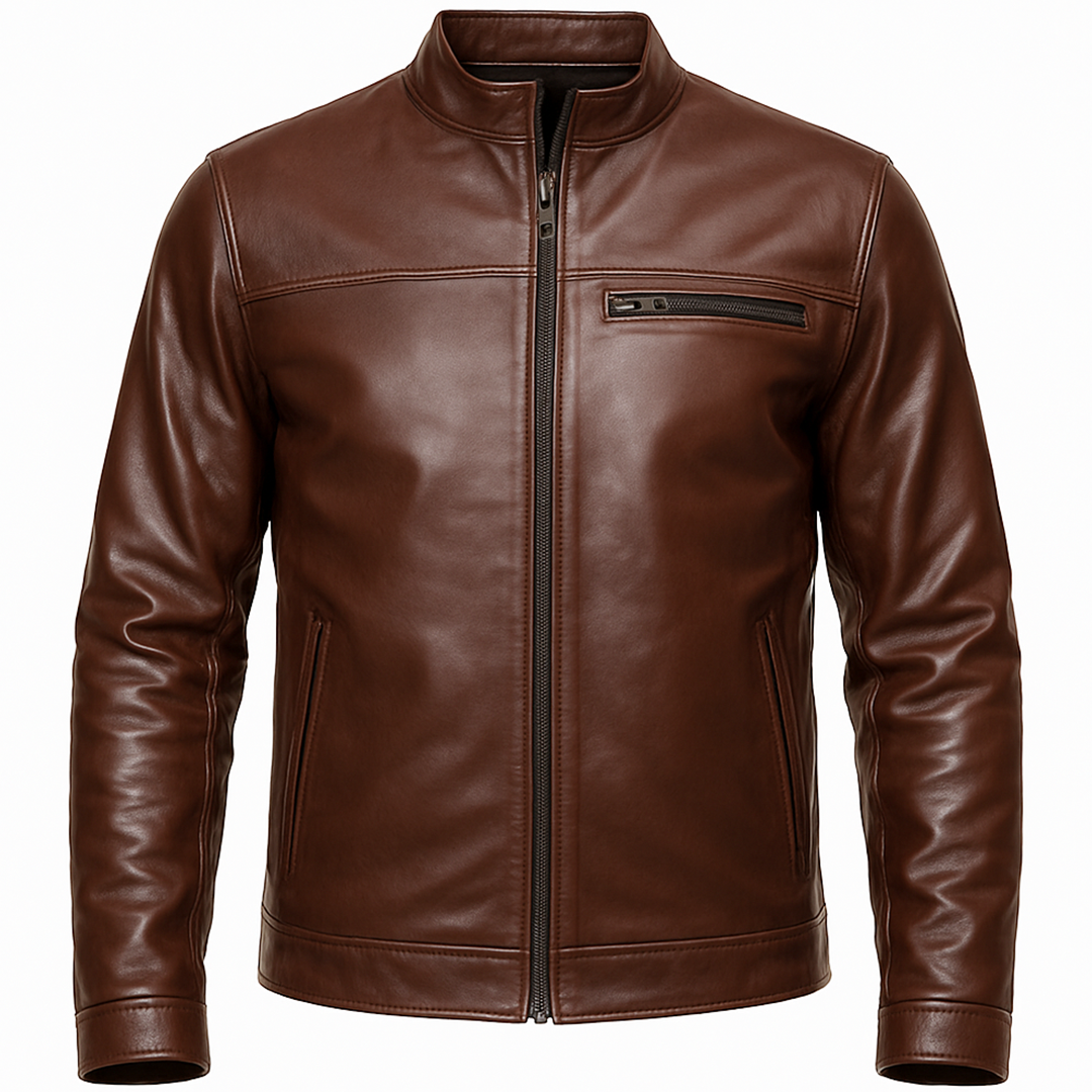 Buy Stellar Brown Leather Men’s Jacket – Premium Outerwear
