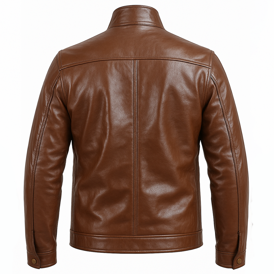 Buy Stellar Brown Leather Men’s Jacket – Premium Outerwear