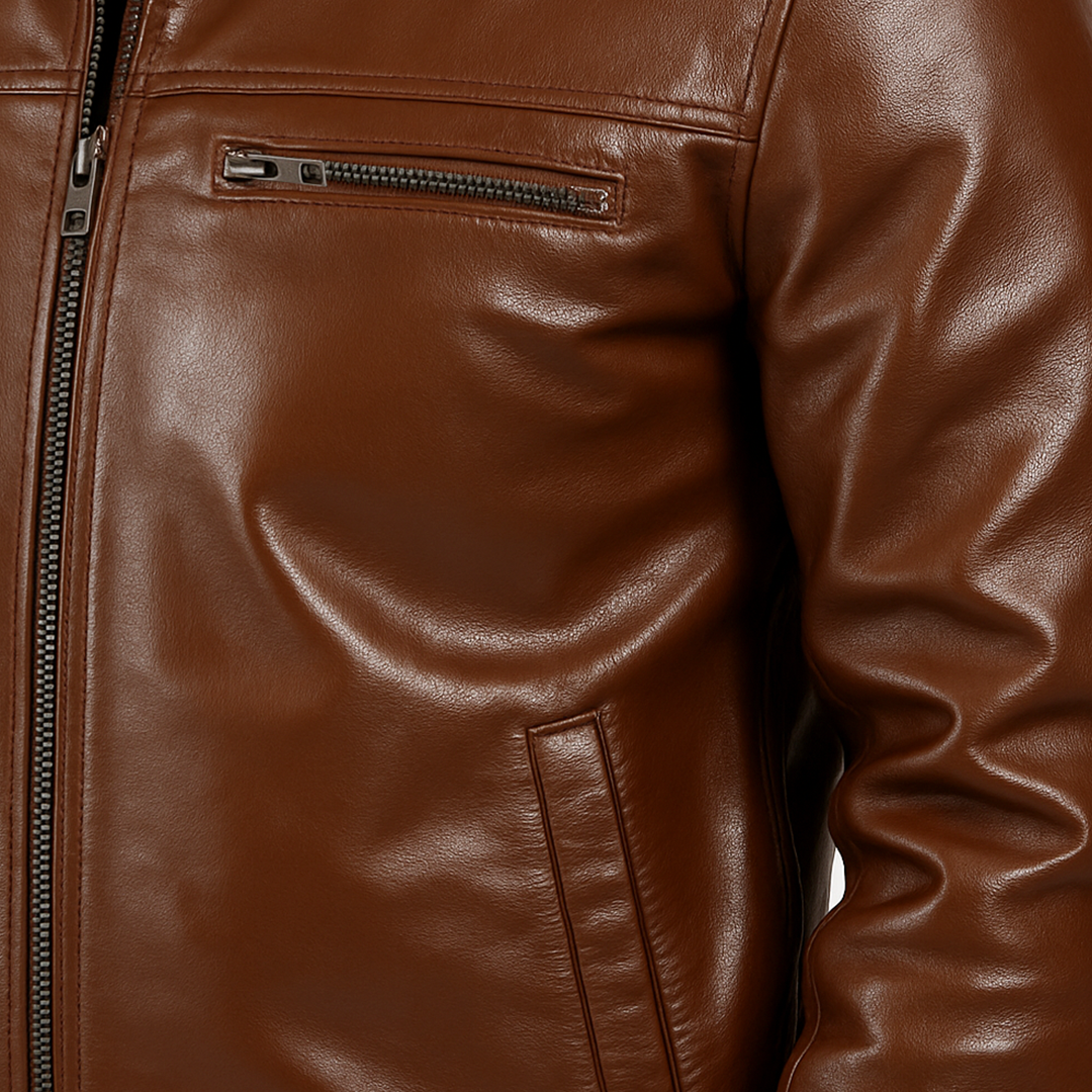 Buy Stellar Brown Leather Men’s Jacket – Premium Outerwear