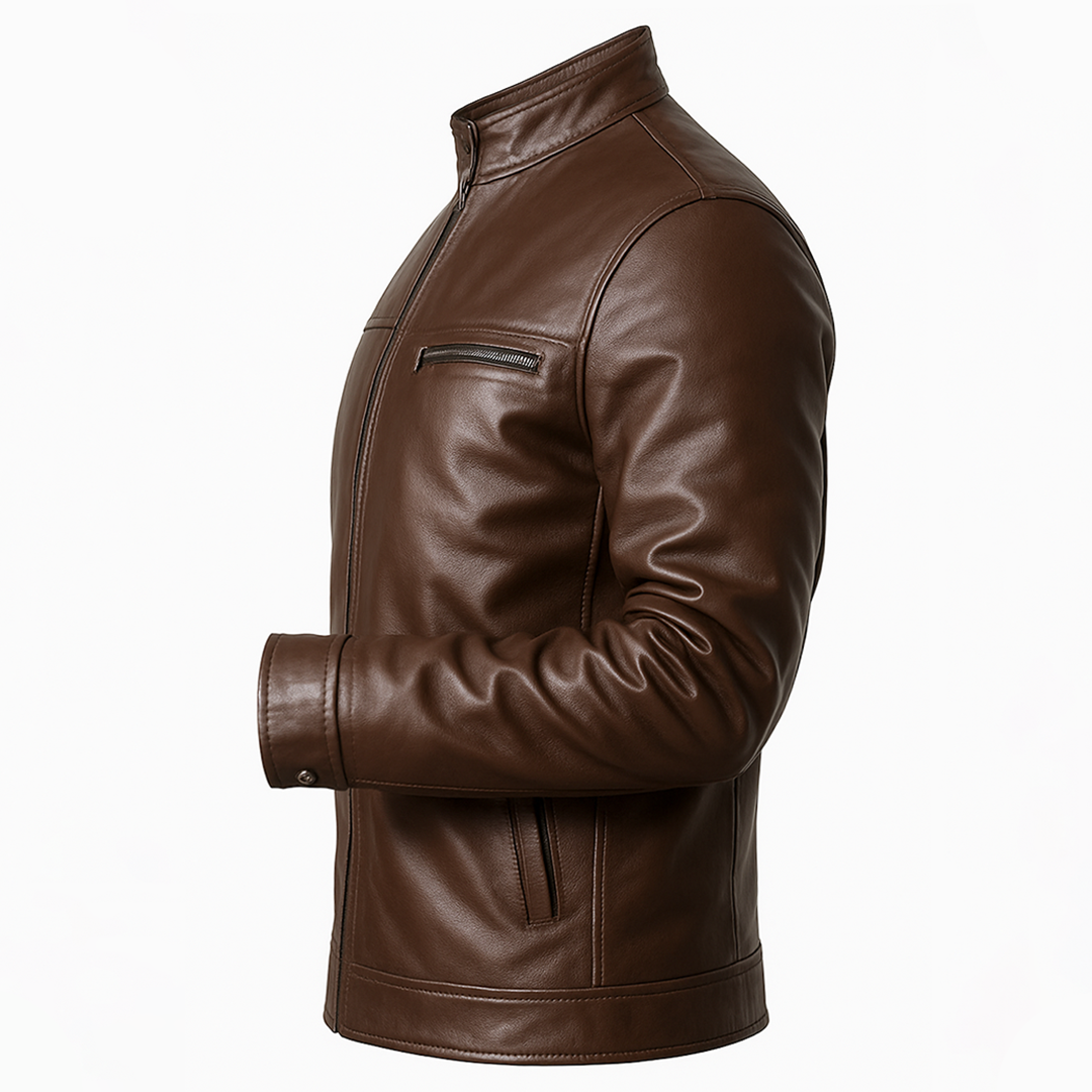 Buy Stellar Brown Leather Men’s Jacket – Premium Outerwear