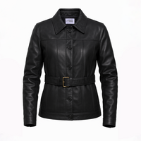 Buy Ladies Leather Black Trench Coat – Full Grain leather