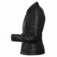 Buy Ladies Leather Black Trench Coat – Full Grain leather