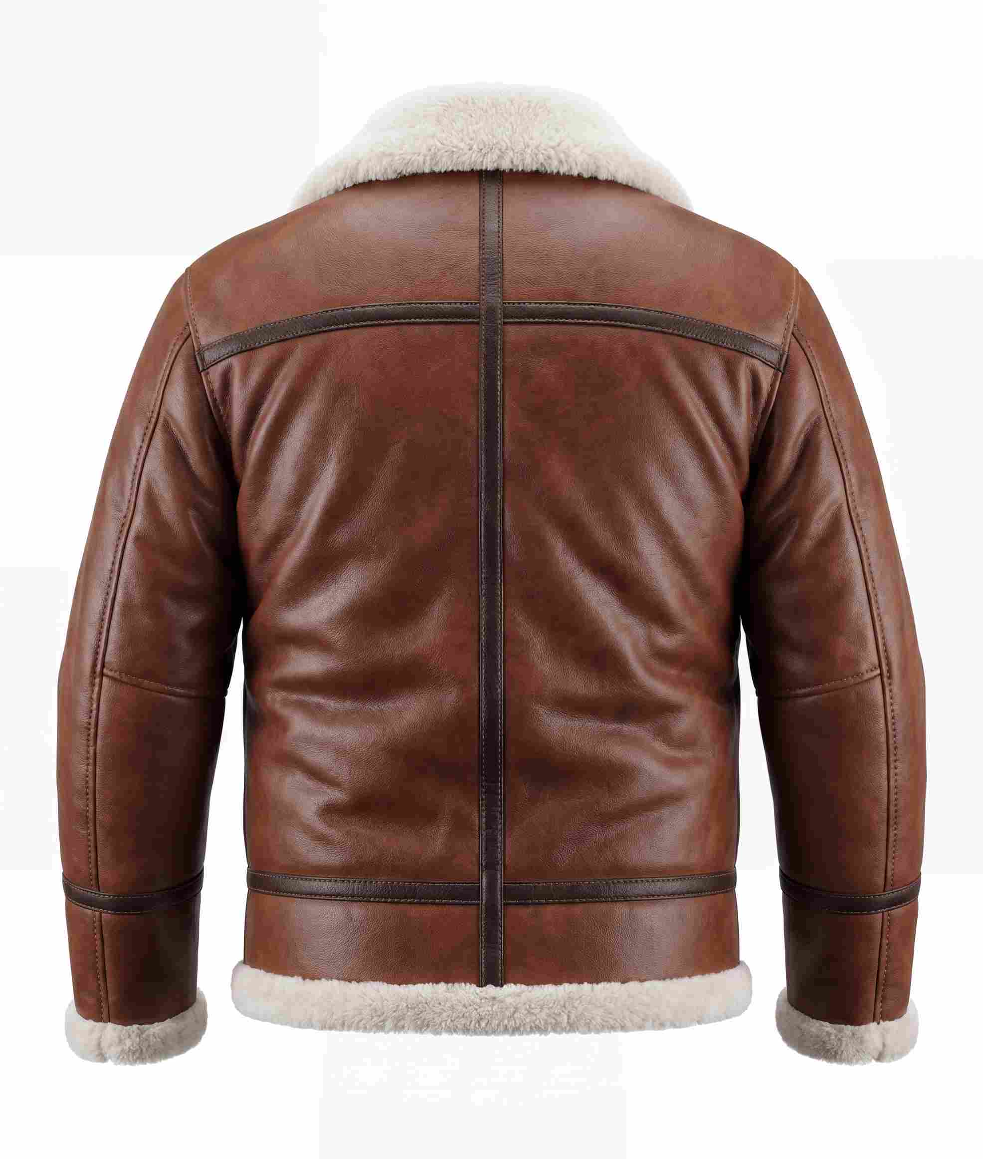 Men’s Brown Shearling Aviator Leather Jacket