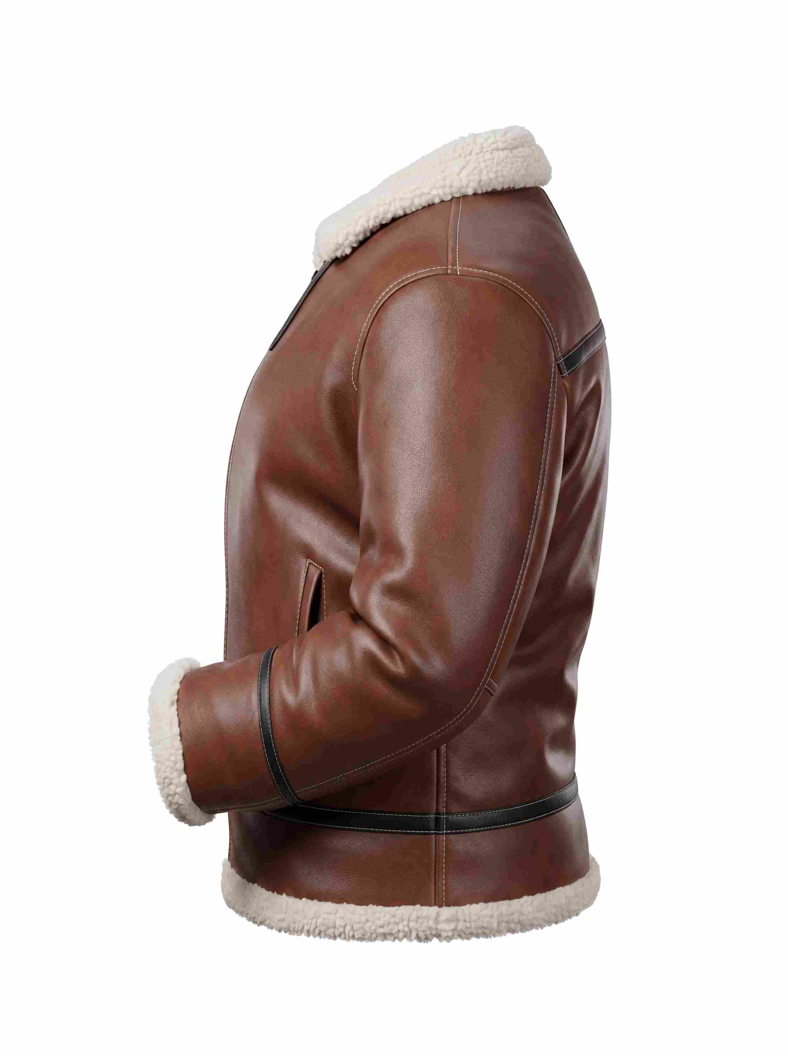 Men’s Brown Shearling Aviator Leather Jacket