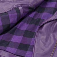 Women’s Purple Biker Leather Jacket