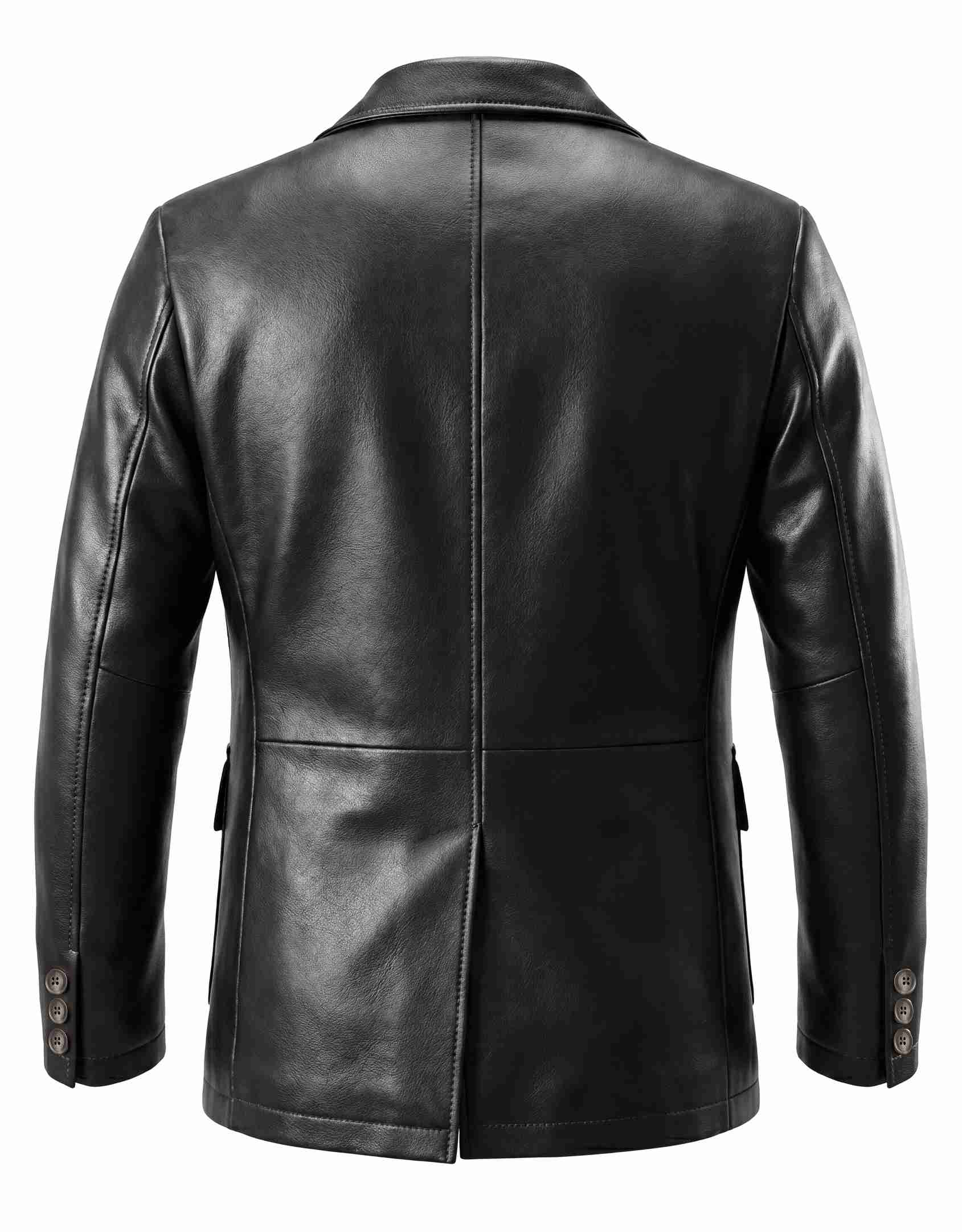 Men’s Black Leather Blazer Jacket