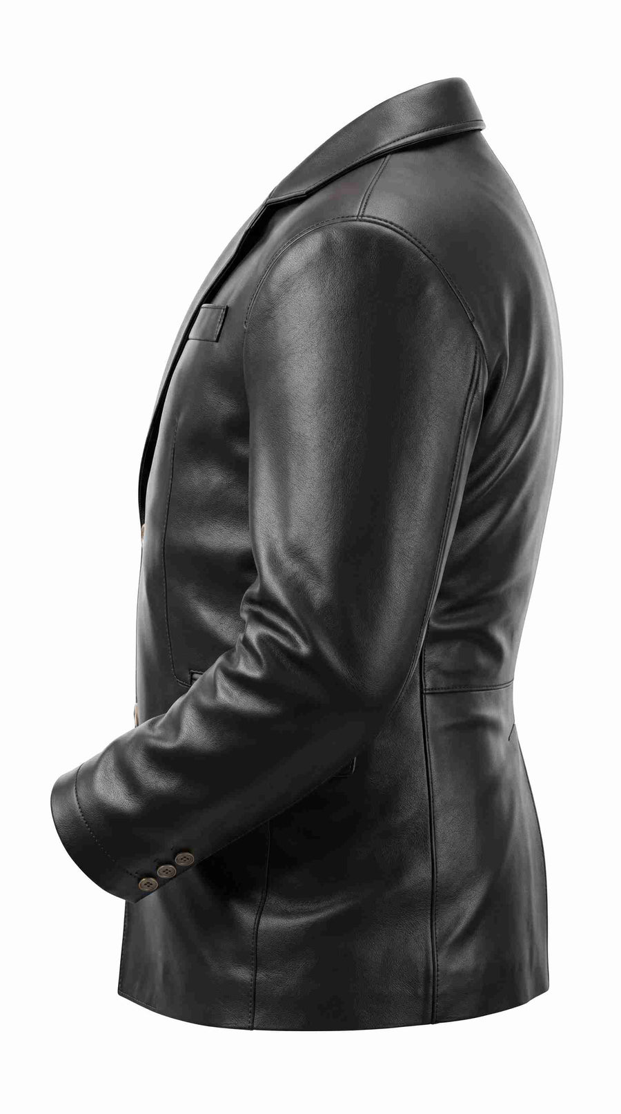 Men’s Black Leather Blazer Jacket