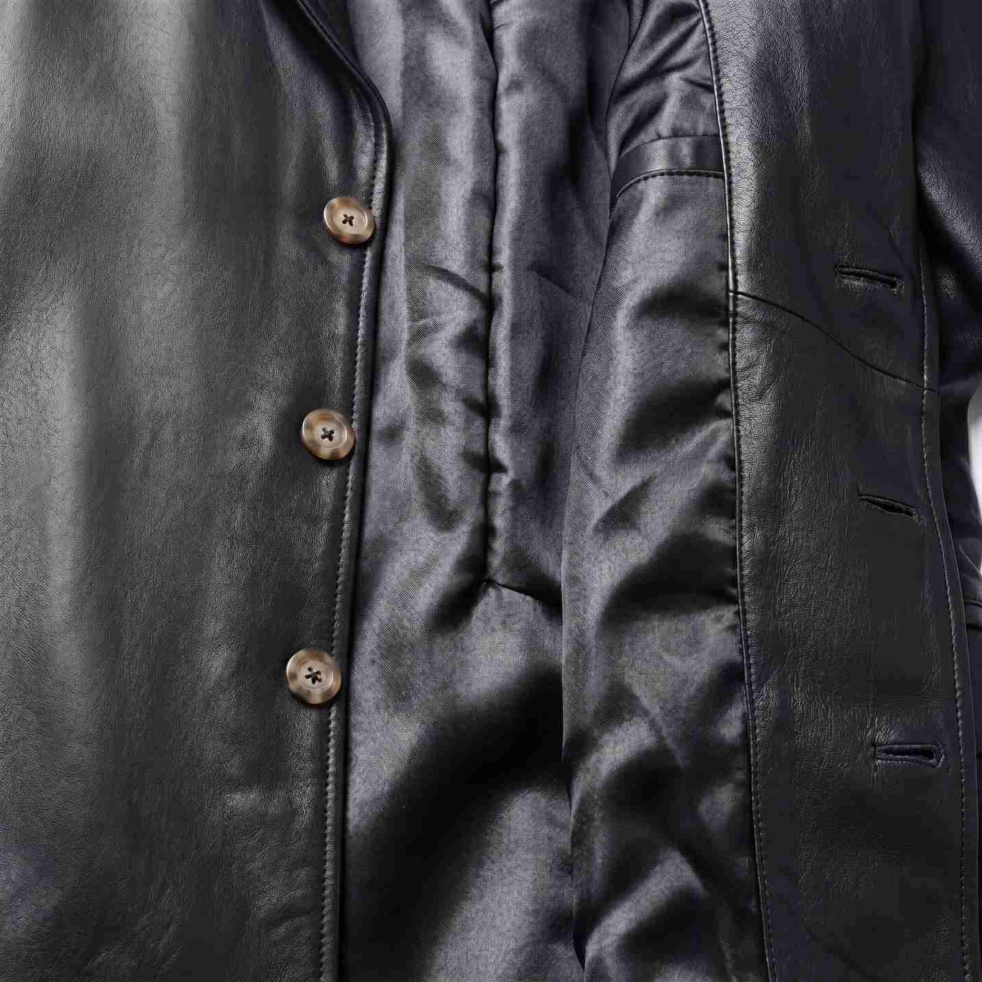 Men’s Black Leather Blazer Jacket