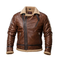 Buy Men’s RAF B3 Bomber Flight Pilot Aviator Fur Shearling Sheepskin Brown Leather Jacket